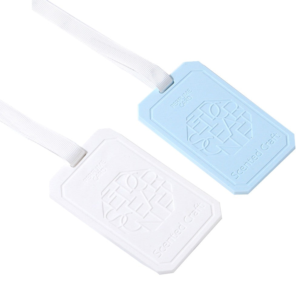 2 X Hanging EVA Wardrobe Aromatherapy Tablets Car Air Freshener Incense Tablets with Lanyard Blue + White