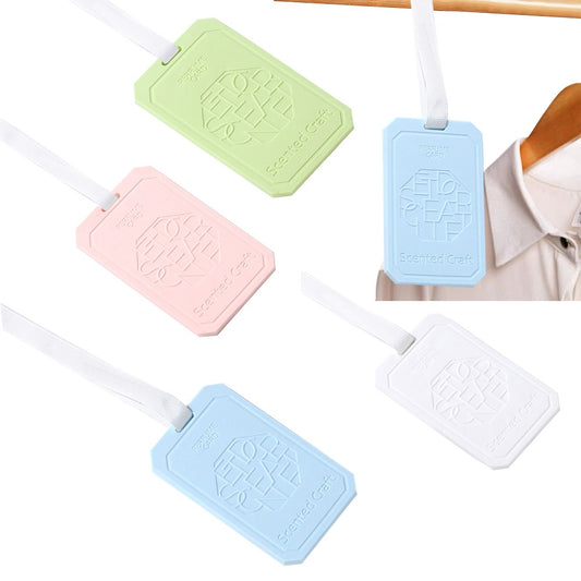 4 X Hanging EVA Wardrobe Aromatherapy Tablets Car Air Freshener Incense Tablets with Lanyard