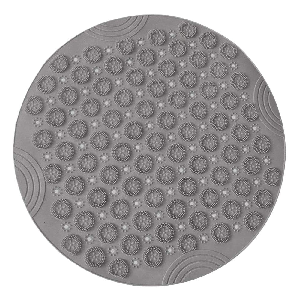55cm Anti Slip Shower Mat Foot Scrub Mat Exfoliates Feet Scrubber Suction Cups Mat Grey