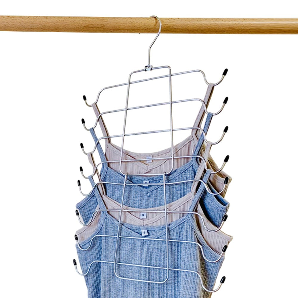 1 X Foldable 8-Layer Tank Tops Clothes Hanger Bra Hanger Closet Organizer Hanger Space Saving