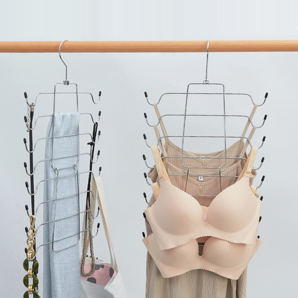 1 X Foldable 8-Layer Tank Tops Clothes Hanger Bra Hanger Closet Organizer Hanger Space Saving