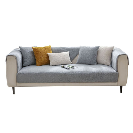 70x210cm Plush Sofa Seat Cushion Cover Anti-slip Couch Seat Slipcover Furniture Protective Cover Grey