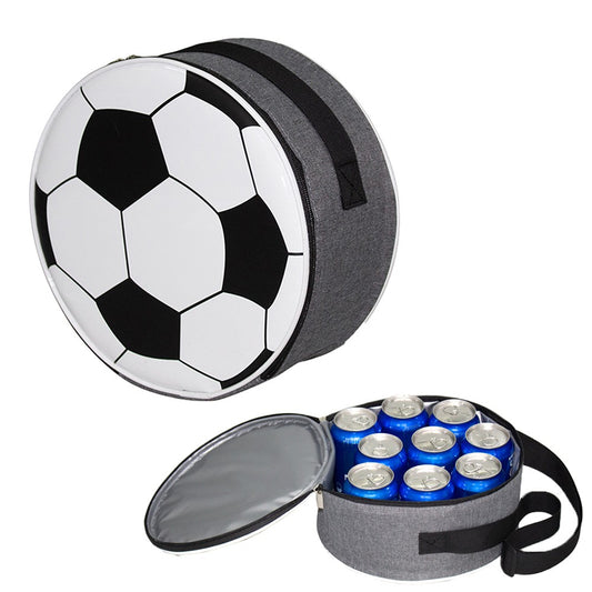 Football Shape Insulated Lunch Bag Portable Picnic Thermal Bag Reusable Camping Cooler Bags Grey