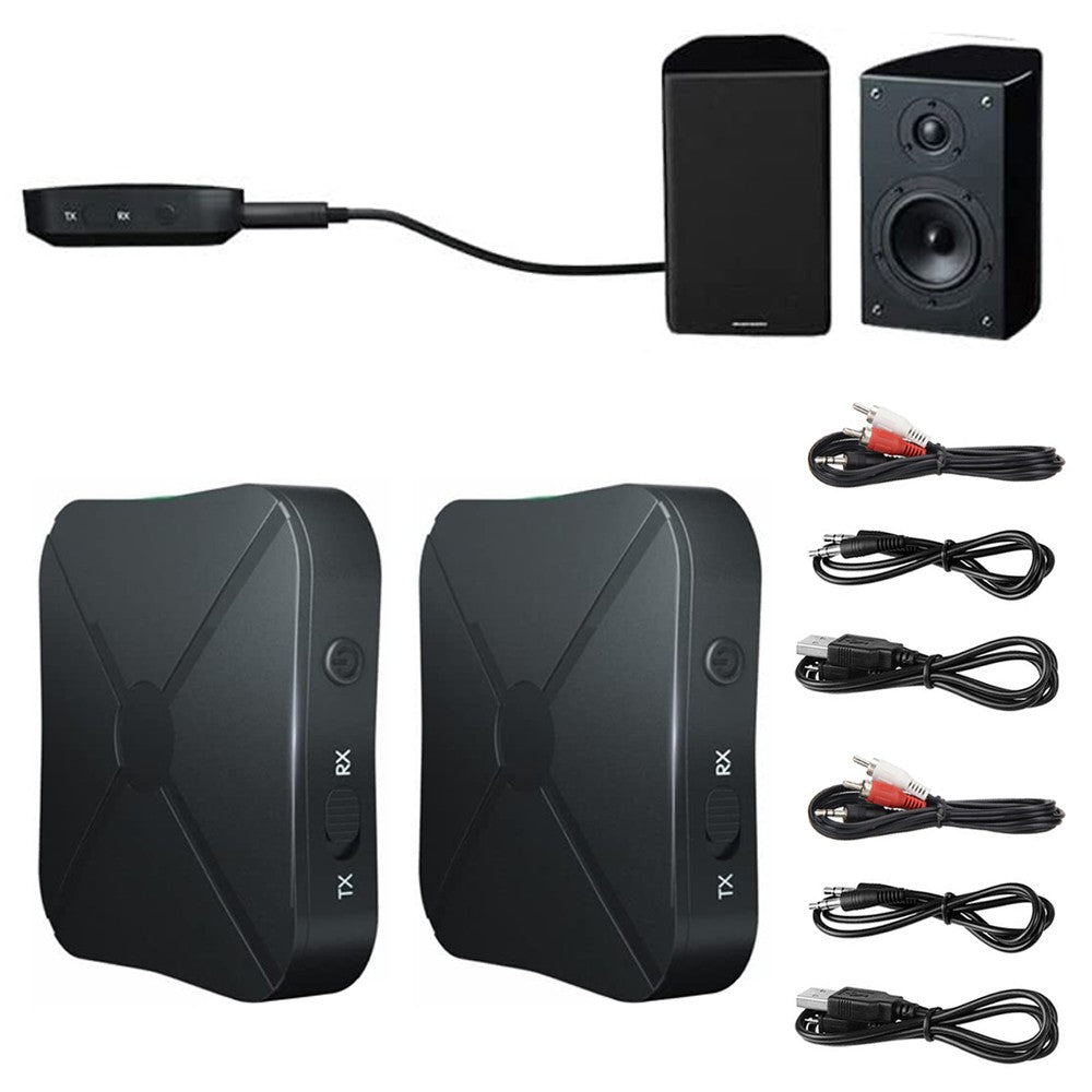 2 X 2-in-1 Bluetooth 5.0 Wireless Audio Transmitter Receiver Wireless 3.5mm Audio Adapter for TV PC Headphones