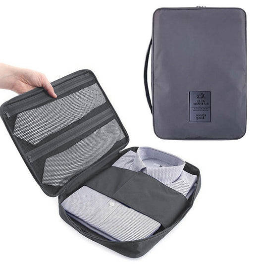 Shirt Tie Packing Bag Travel Storage Pouch Wrinkle-proof Shirt Organizer for Business Trip Grey