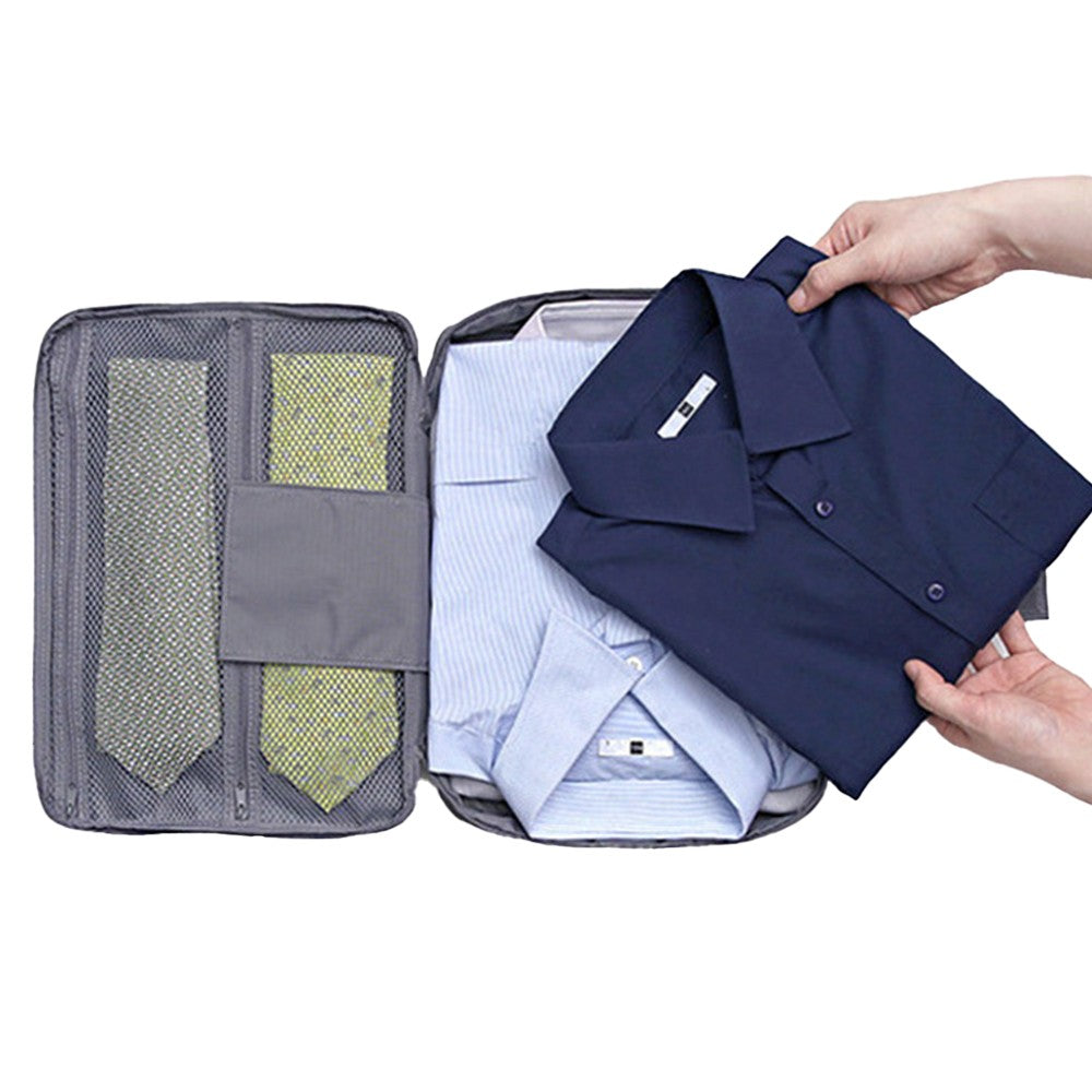 Shirt Tie Packing Bag Travel Storage Pouch Wrinkle-proof Shirt Organizer for Business Trip Grey
