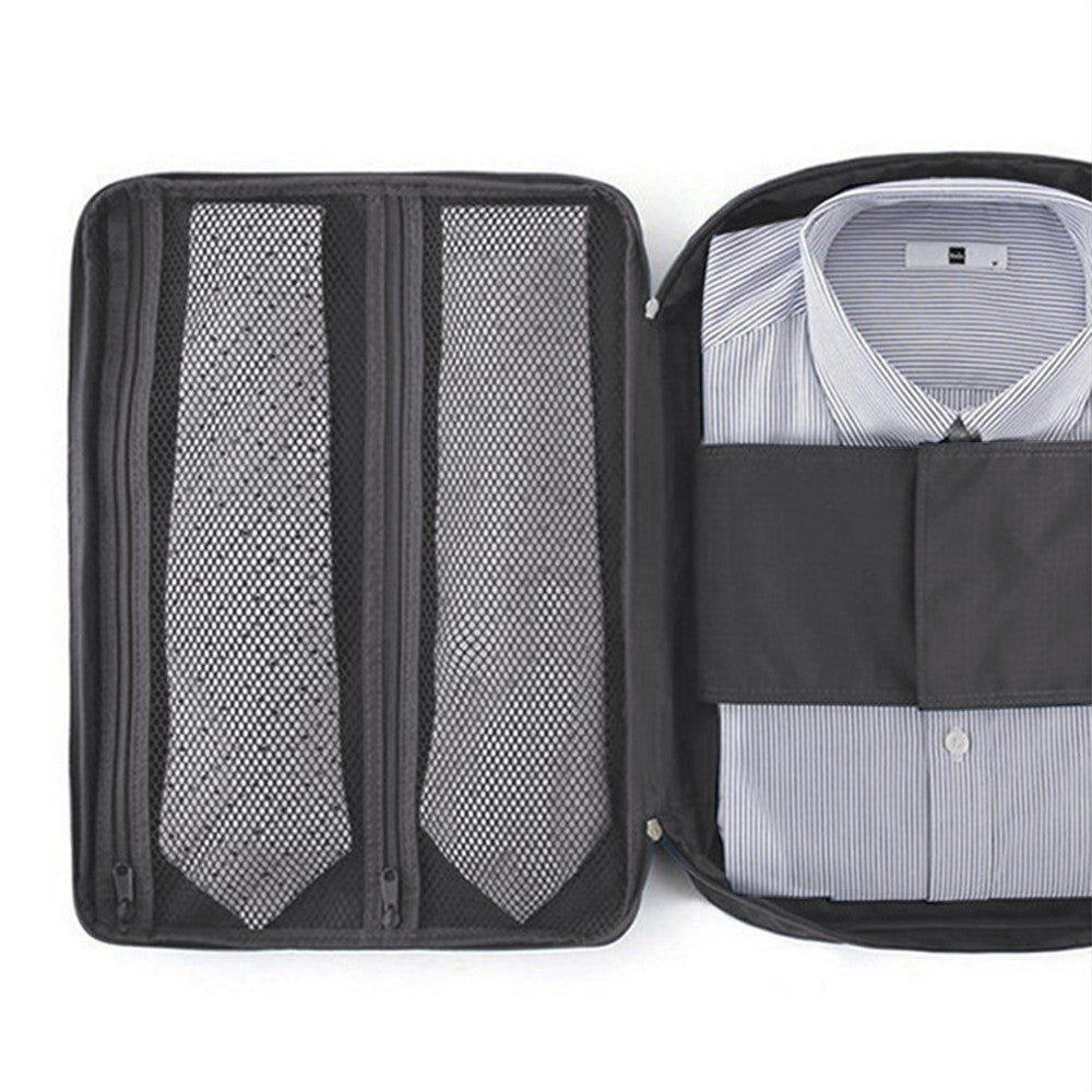 Shirt Tie Packing Bag Travel Storage Pouch Wrinkle-proof Shirt Organizer for Business Trip Grey