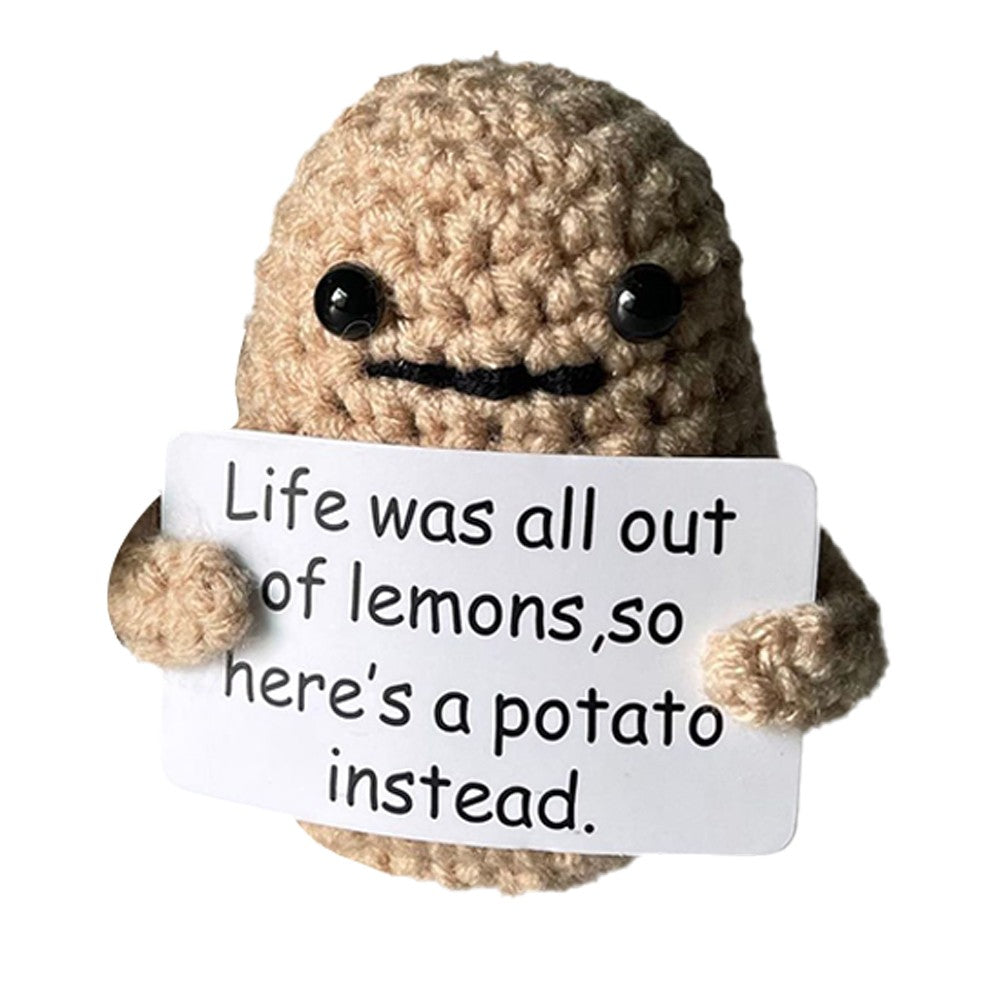 Positive Potato Dolls with Positivity Affirmation Card Knitted Potato Inspired Toy Desktop Decoration Style 2
