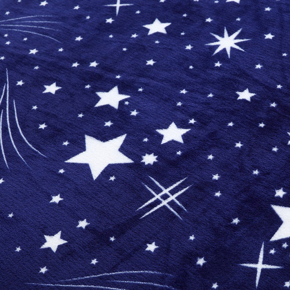 200x230cm Printed Flannel Throw Blanket Soft Sofa Blanket Starry Sky Style