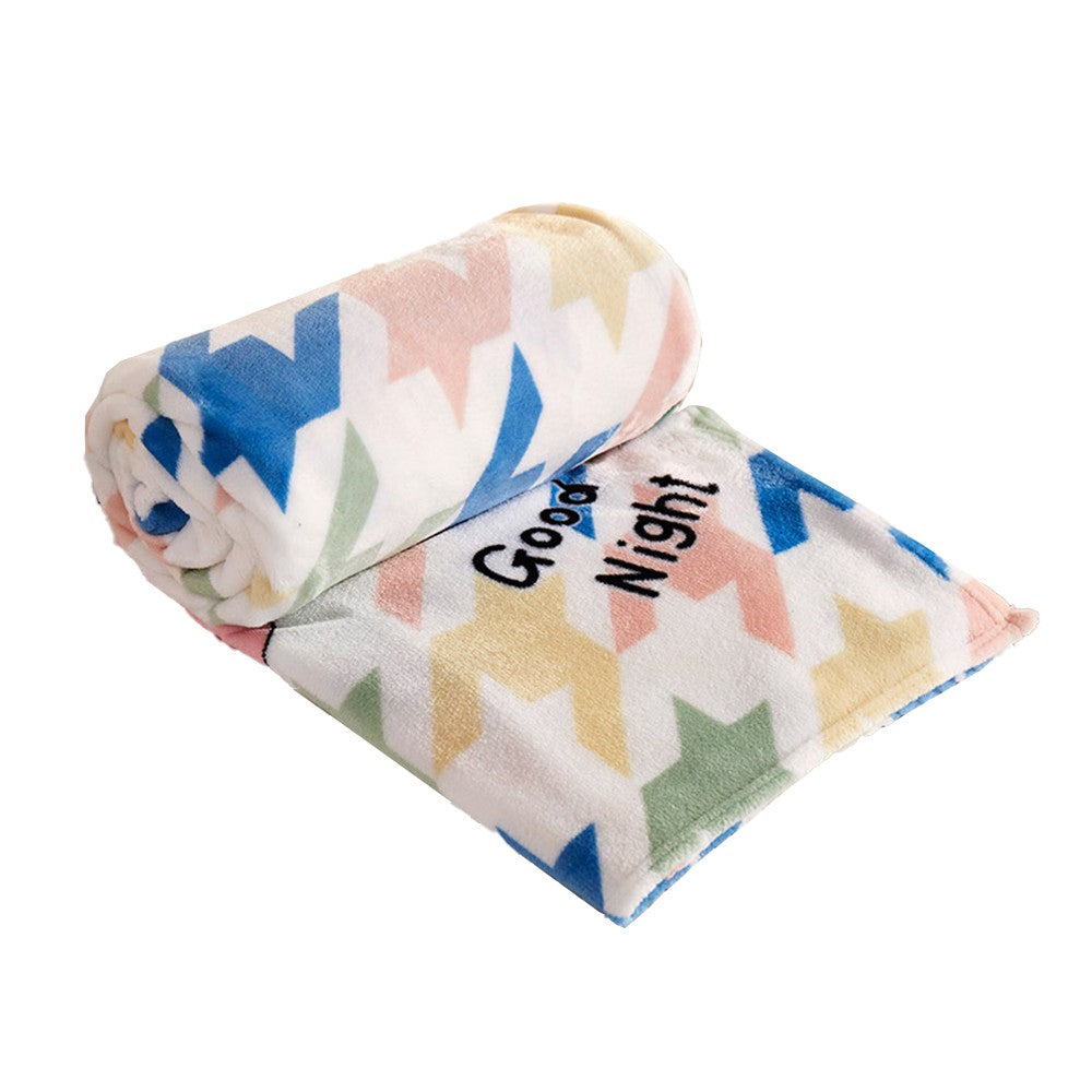 200x230cm Printed Flannel Throw Blanket Soft Sofa Blanket Strawberry Style