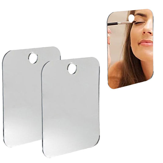 2Pcs 17.3x13.2cm Fogless Shower Mirror for Shaving Anti-Fog Bathroom Mirror Make Up Mirror
