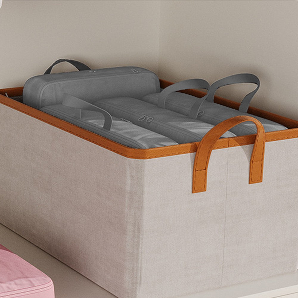 2Pcs Compression Storage Bag Travel Packing Cube Seasonal Clothes Organizer Bag Grey