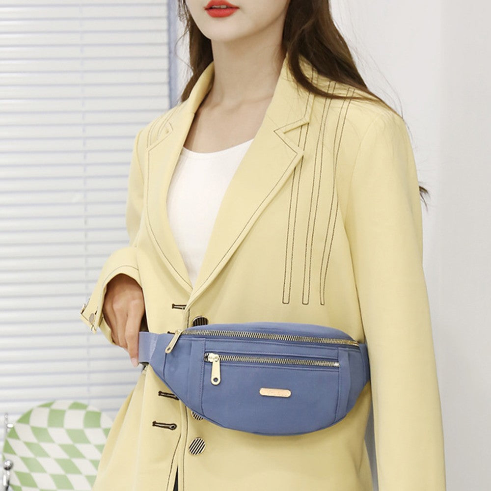 Women Crossbody Fanny Pack Waist Bag Mini Belt Bag for Outdoors Sports Hiking Running Blue