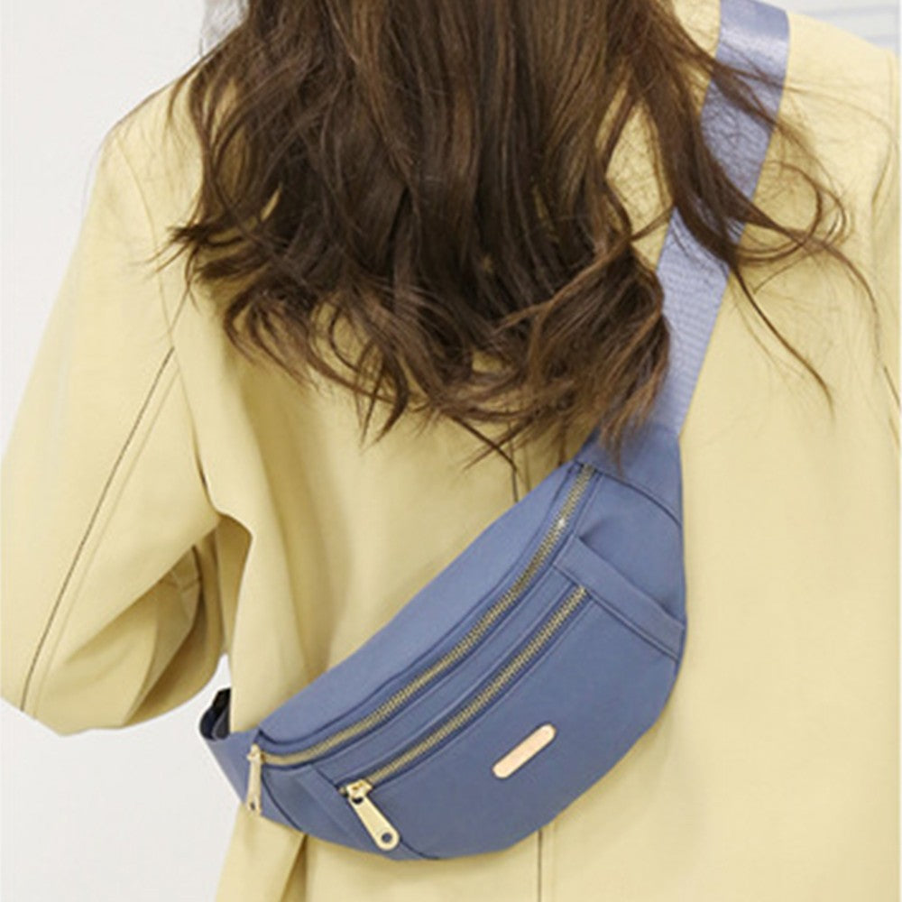 Women Crossbody Fanny Pack Waist Bag Mini Belt Bag for Outdoors Sports Hiking Running Blue