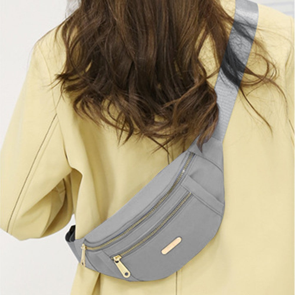 Women Crossbody Fanny Pack Waist Bag Mini Belt Bag for Outdoors Sports Hiking Running Grey