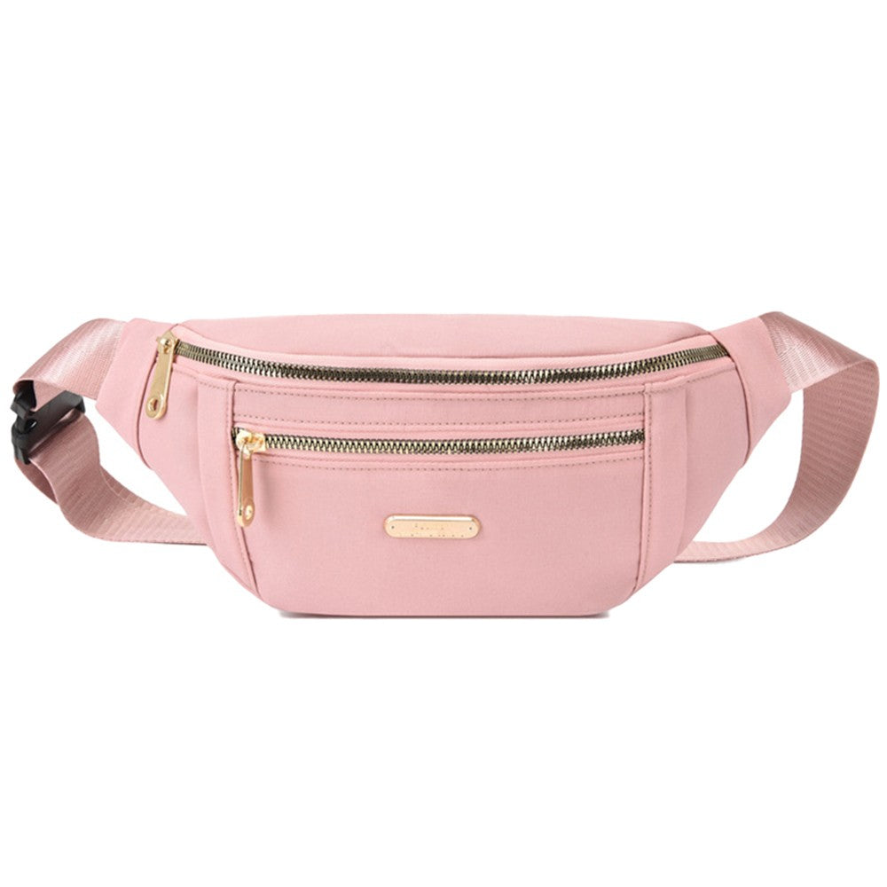Women Crossbody Fanny Pack Waist Bag Mini Belt Bag for Outdoors Sports Hiking Running Pink