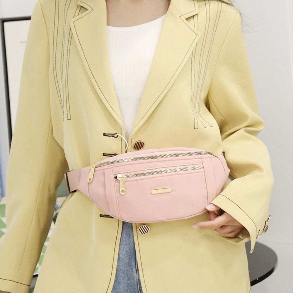 Women Crossbody Fanny Pack Waist Bag Mini Belt Bag for Outdoors Sports Hiking Running Pink