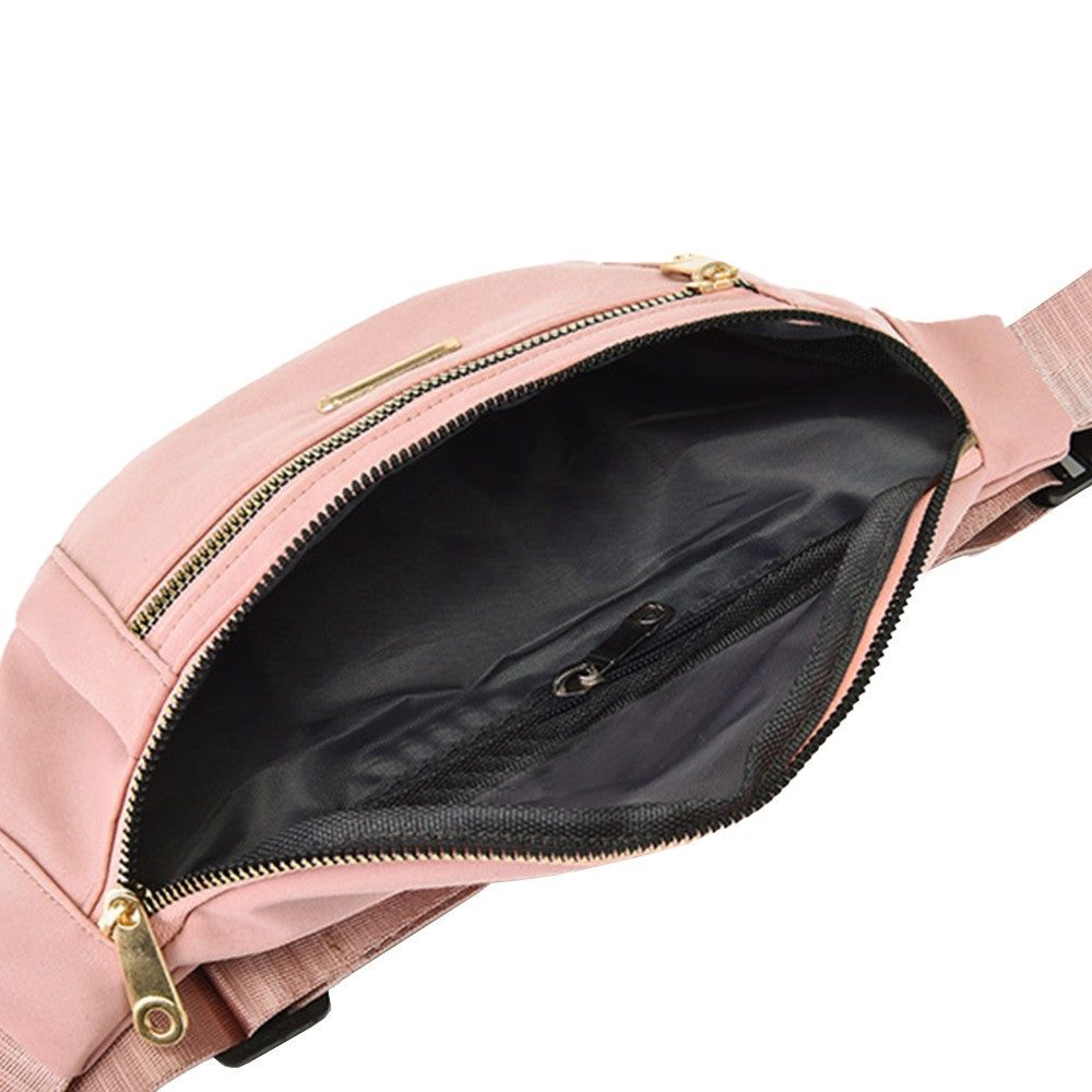Women Crossbody Fanny Pack Waist Bag Mini Belt Bag for Outdoors Sports Hiking Running Pink