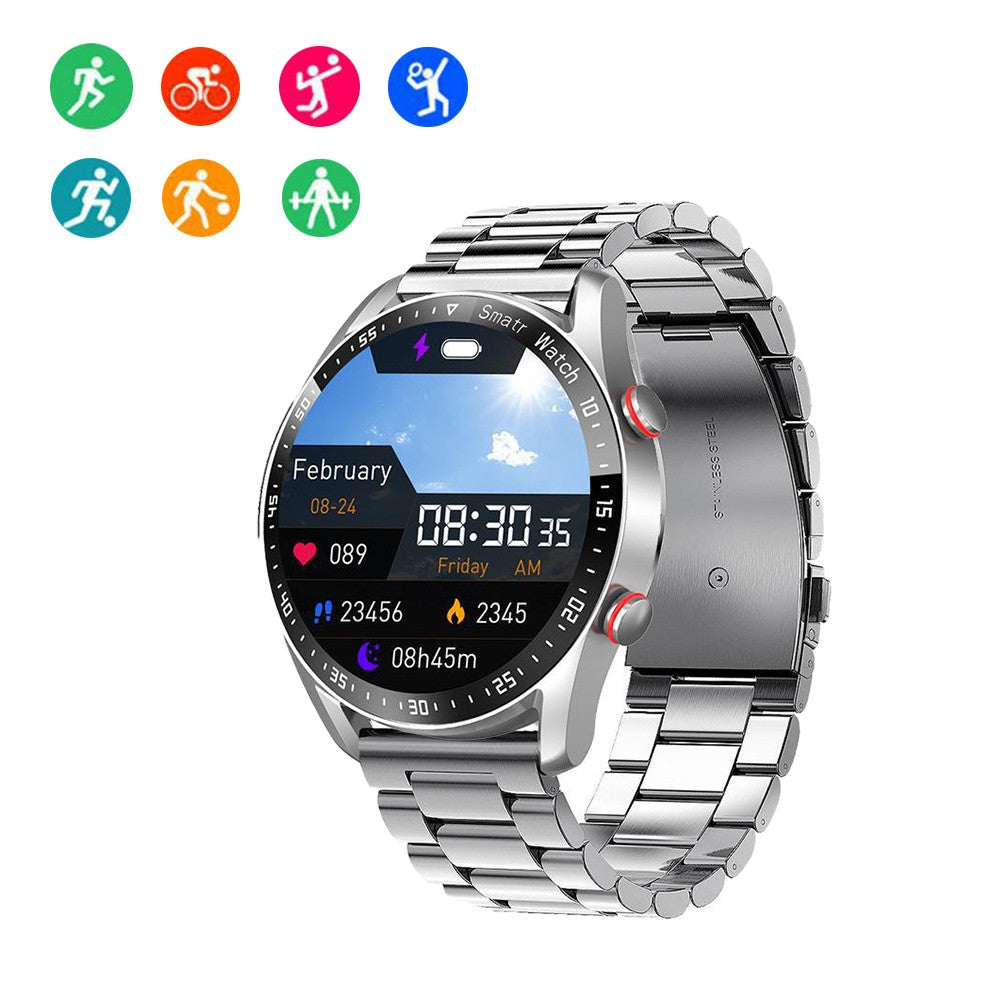Bluetooth Smart Watch Sleep ECG Monitoring Sport Watch Activity Fitness Tracker Silver