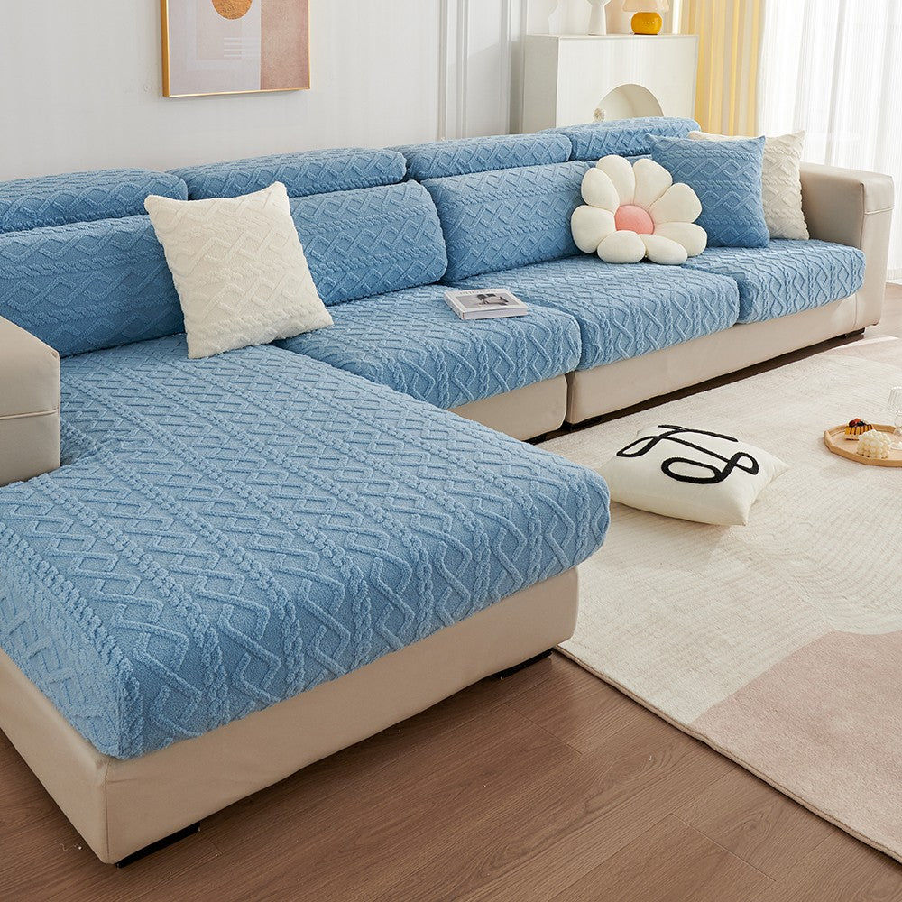 For 2-Seater Stretch Sofa Seat Cover Elastic Couch Cushion Slipcovers Furniture Protector Blue