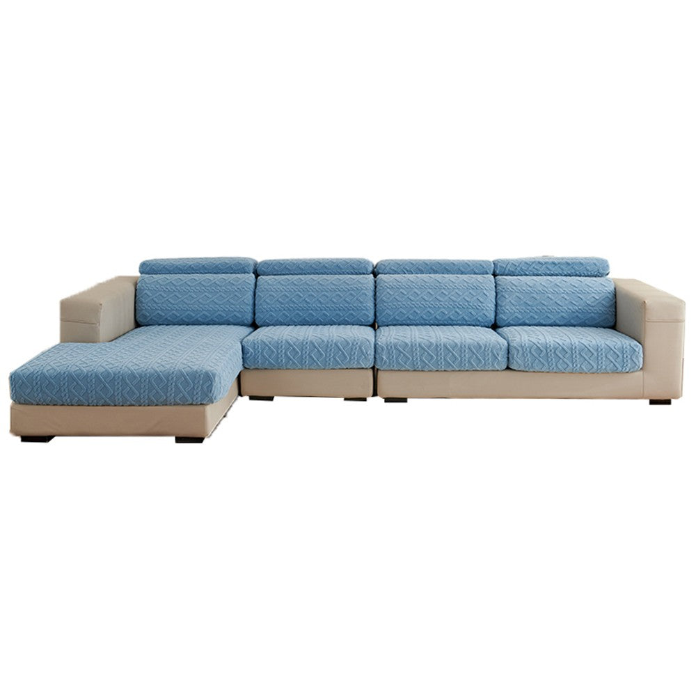 For 3-Seater Stretch Sofa Seat Cover Elastic Couch Cushion Slipcovers Furniture Protector Blue