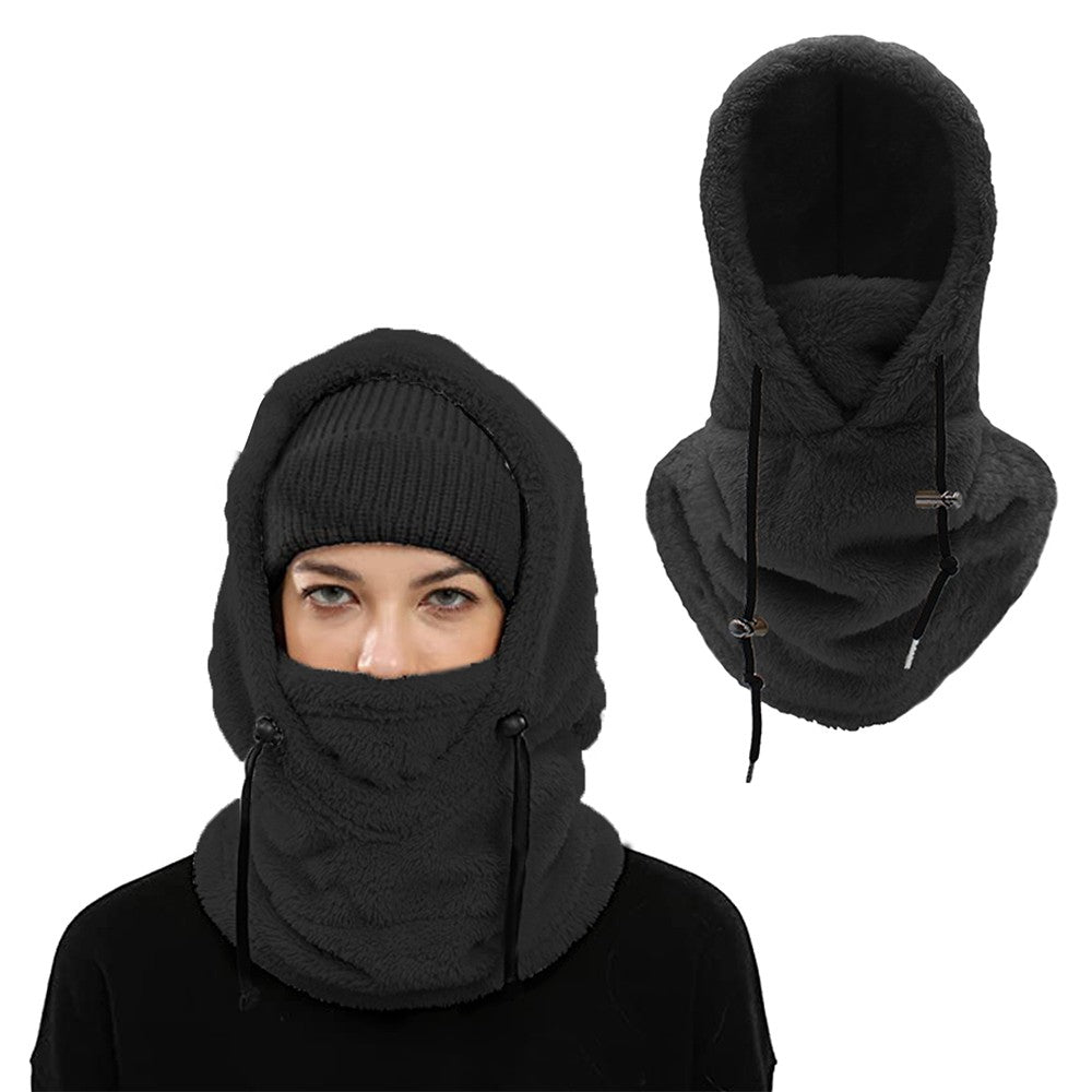 Winter Balaclava Ski Mask Wind-Resistant Cycling Warm Face Cover Hat Neck Warm Black