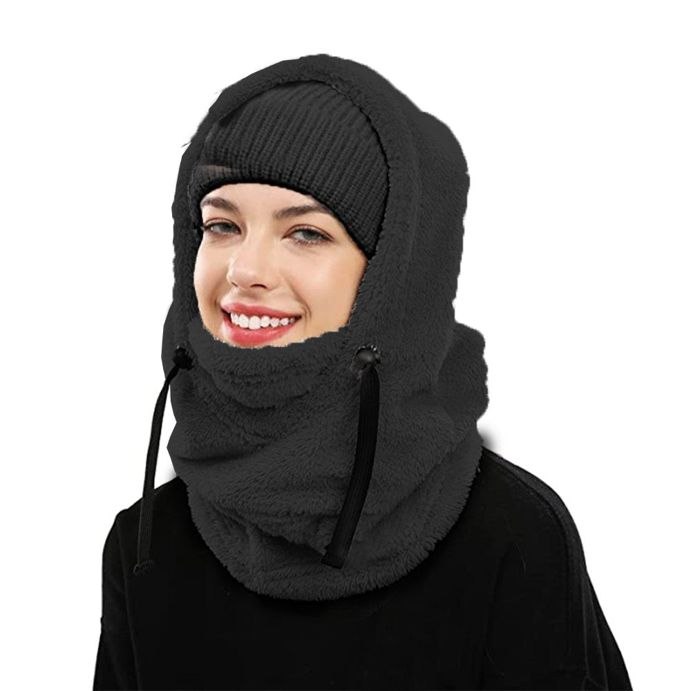 Winter Balaclava Ski Mask Wind-Resistant Cycling Warm Face Cover Hat Neck Warm Black
