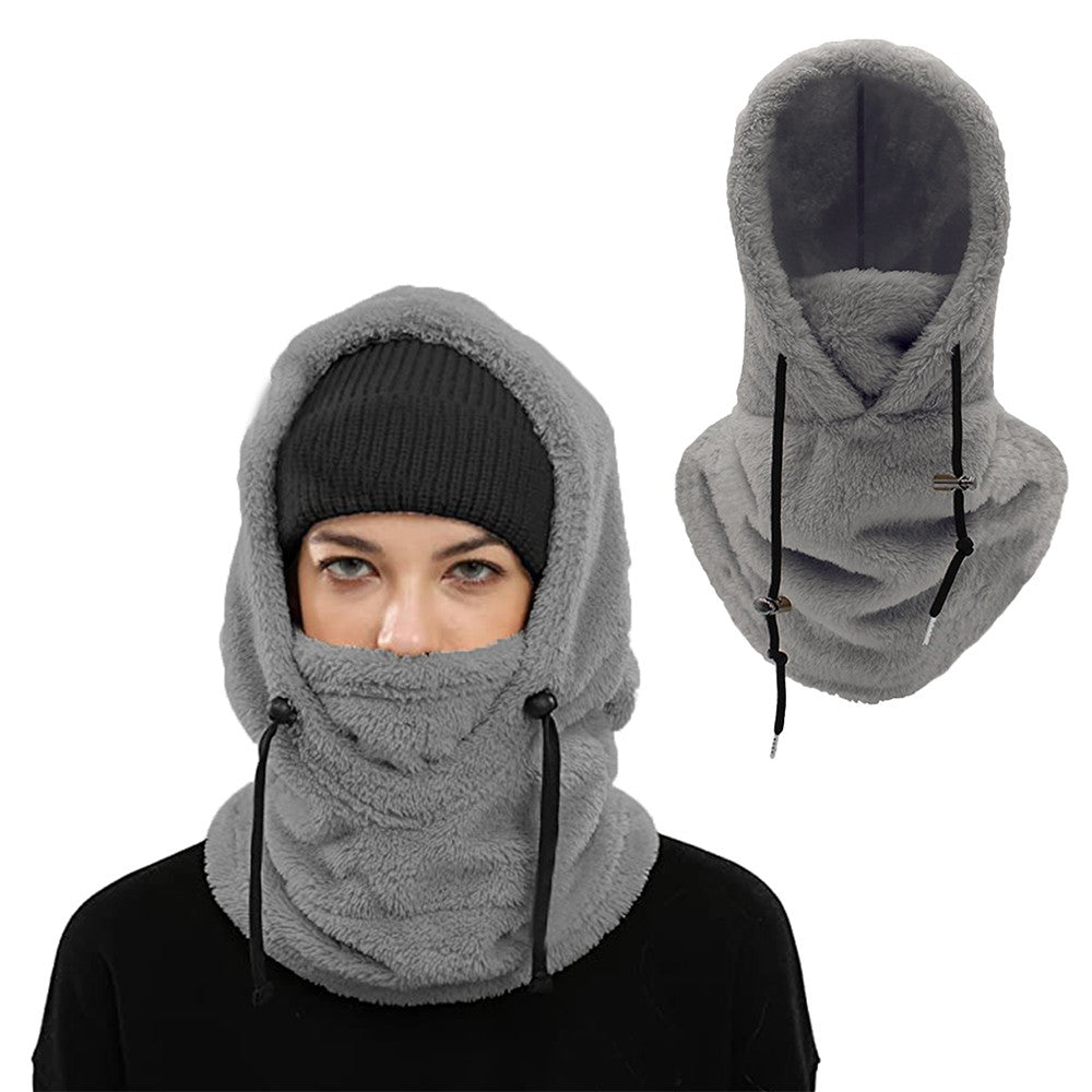 Winter Balaclava Ski Mask Wind-Resistant Cycling Warm Face Cover Hat Neck Warm Grey