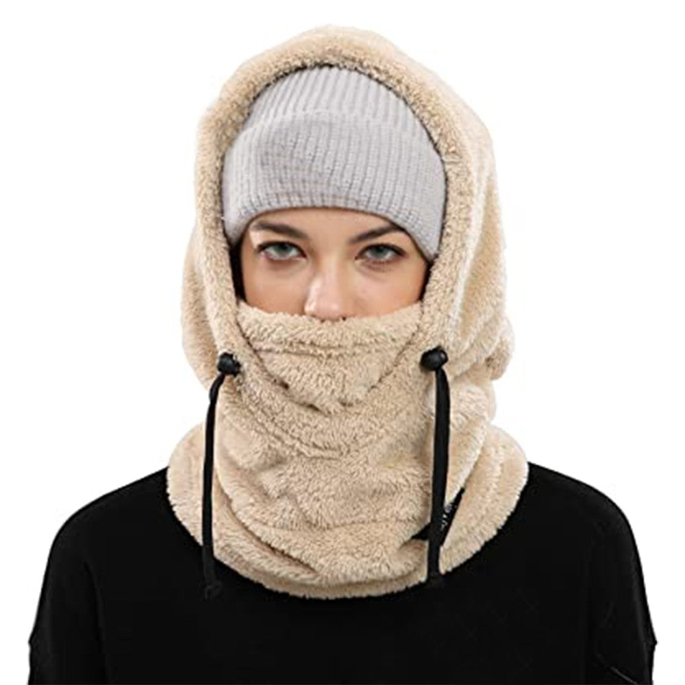 Winter Balaclava Ski Mask Wind-Resistant Cycling Warm Face Cover Hat Neck Warm Khaki