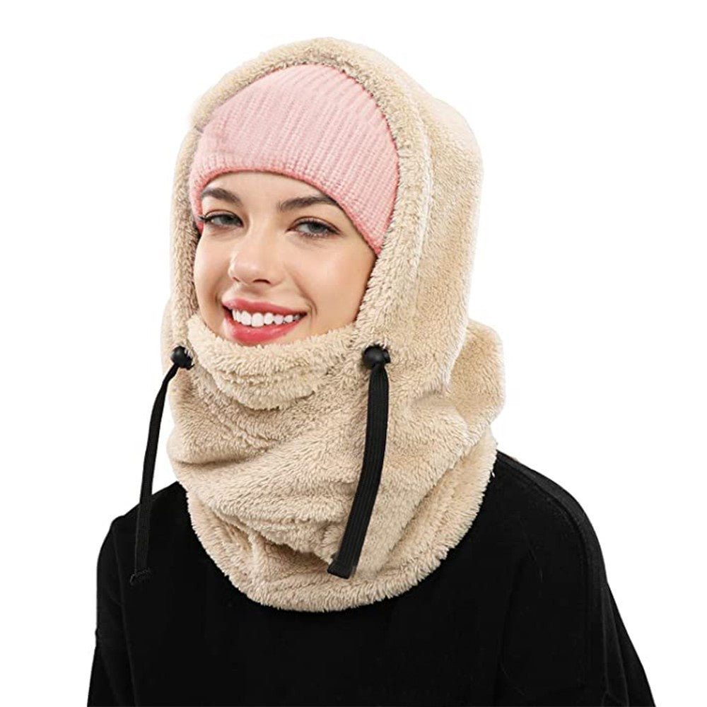 Winter Balaclava Ski Mask Wind-Resistant Cycling Warm Face Cover Hat Neck Warm Khaki