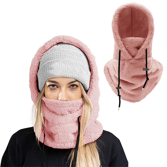 Winter Balaclava Ski Mask Wind-Resistant Cycling Warm Face Cover Hat Neck Warm Pink