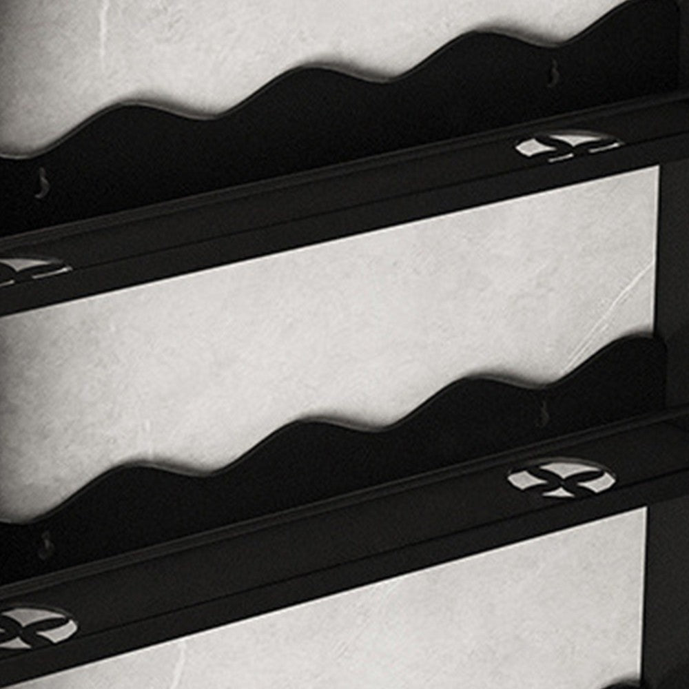 2-Tier Punch-Free Bathroom Wall Rack Wall-Mounted Cosmetics Storage Rack Hanging Shelves Black