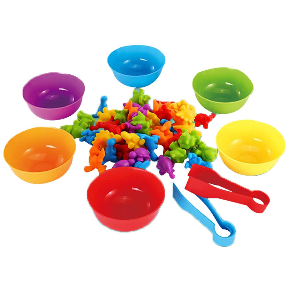 Kids Counting Dinosaur Toys Set Color Sorting Matching Game Montessori STEM Educational Learning Toy