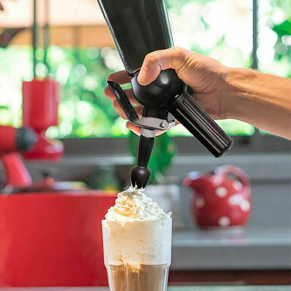 500ML Whipped-Cream Dispenser Leak-Proof Aluminum Cream Whipper Whip-Cream Canister with 3 Nozzles