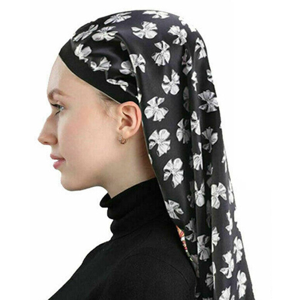 1Pc Womens Satin Bonnet Sleep Cap for Long Hair Turban Wrap Head Cover Style 1