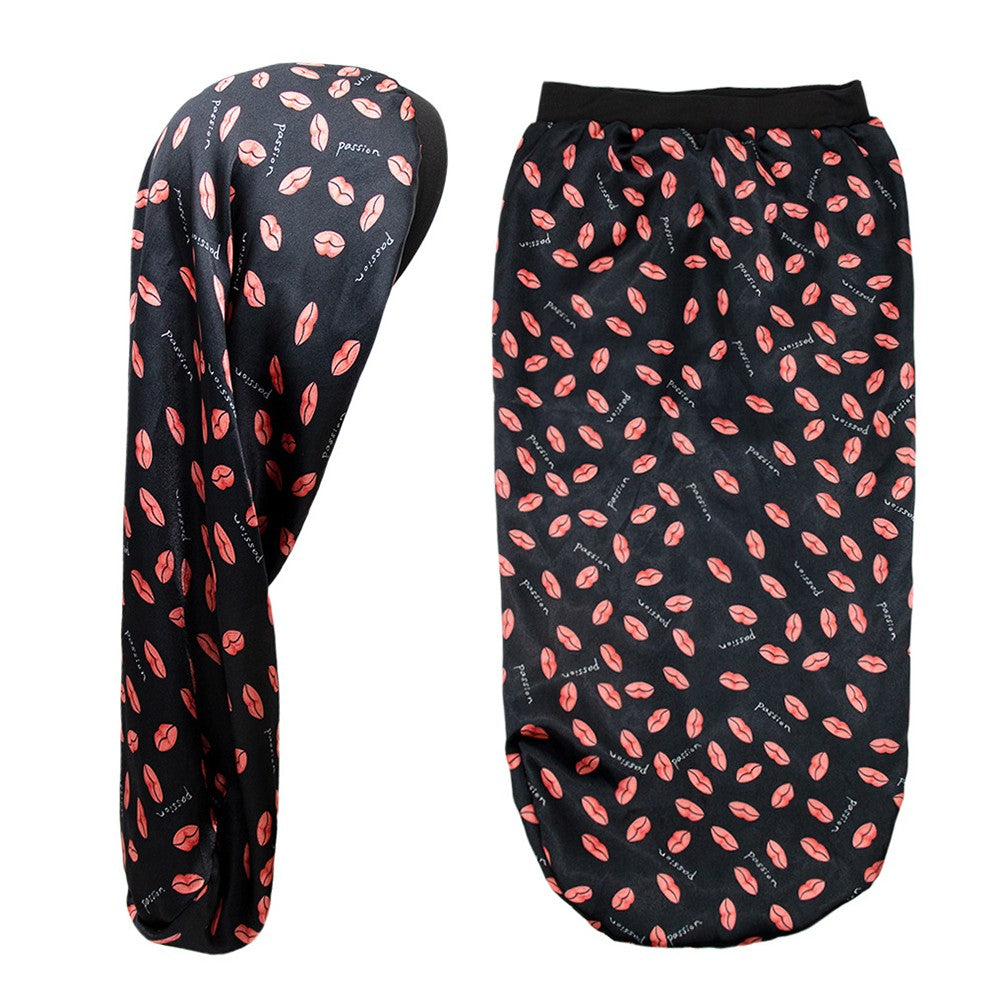 1Pc Womens Satin Bonnet Sleep Cap for Long Hair Turban Wrap Head Cover Style 2