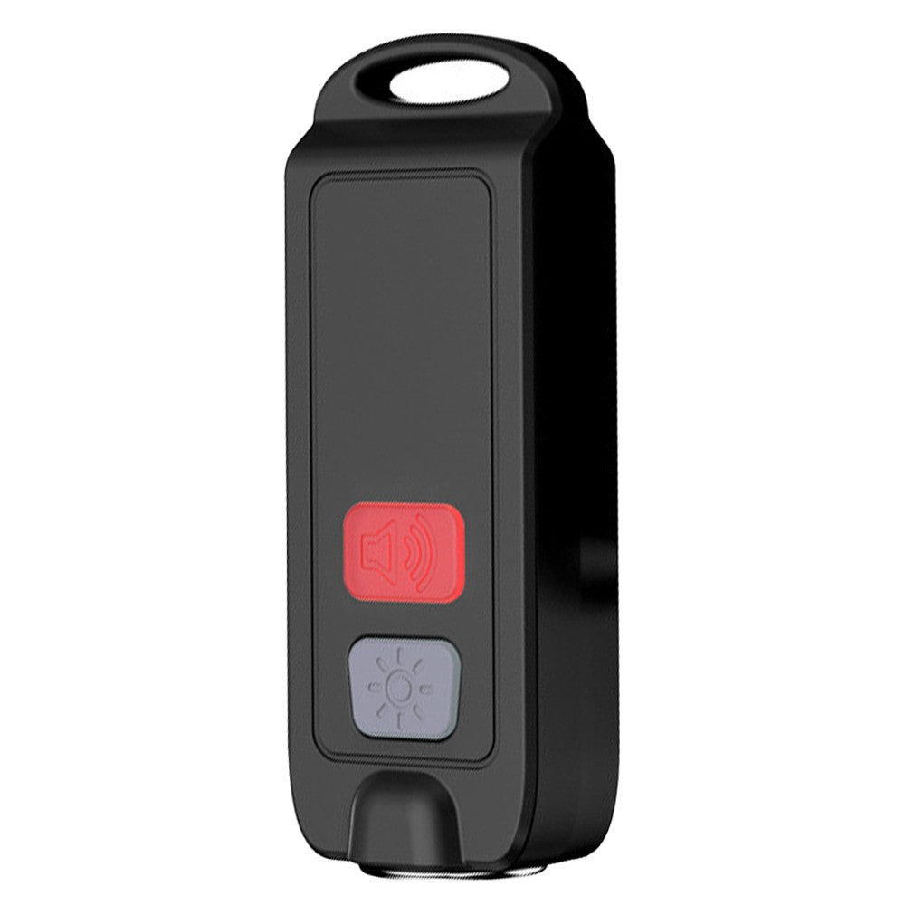 130dB Personal Security Alarm Siren Water-resistant Self-Defense Siren with LED Flashing Light Black
