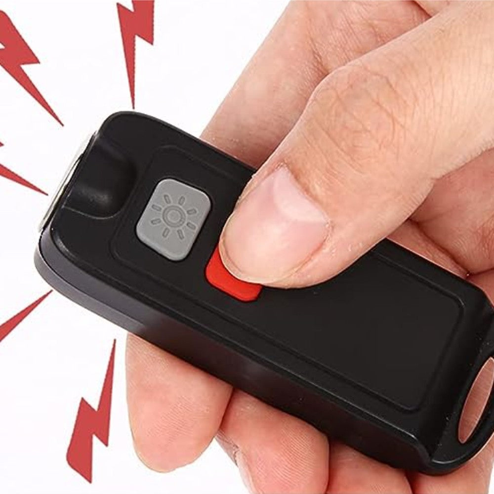 130dB Personal Security Alarm Siren Water-resistant Self-Defense Siren with LED Flashing Light Black