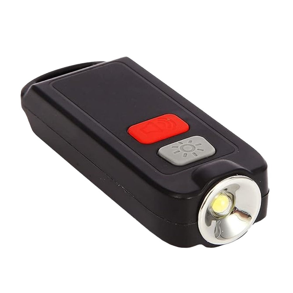 130dB Personal Security Alarm Siren Water-resistant Self-Defense Siren with LED Flashing Light Black