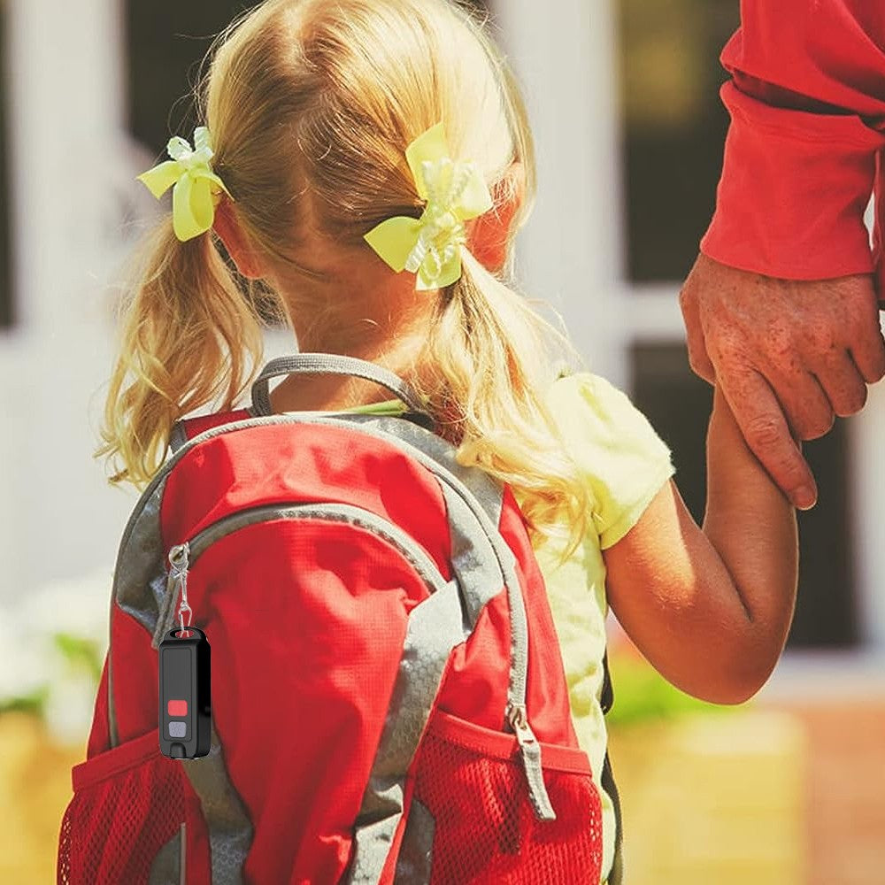 130dB Personal Security Alarm Siren Water-resistant Self-Defense Siren with LED Flashing Light Black