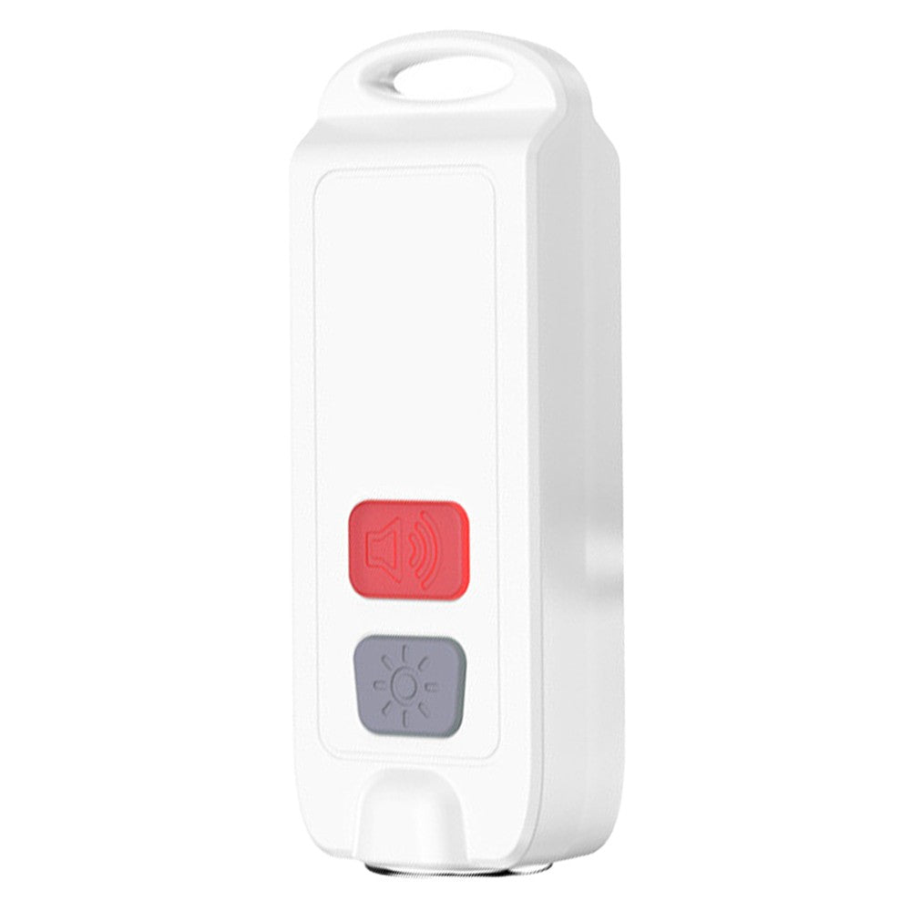 130dB Personal Security Alarm Siren Water-resistant Self-Defense Siren with LED Flashing Light White
