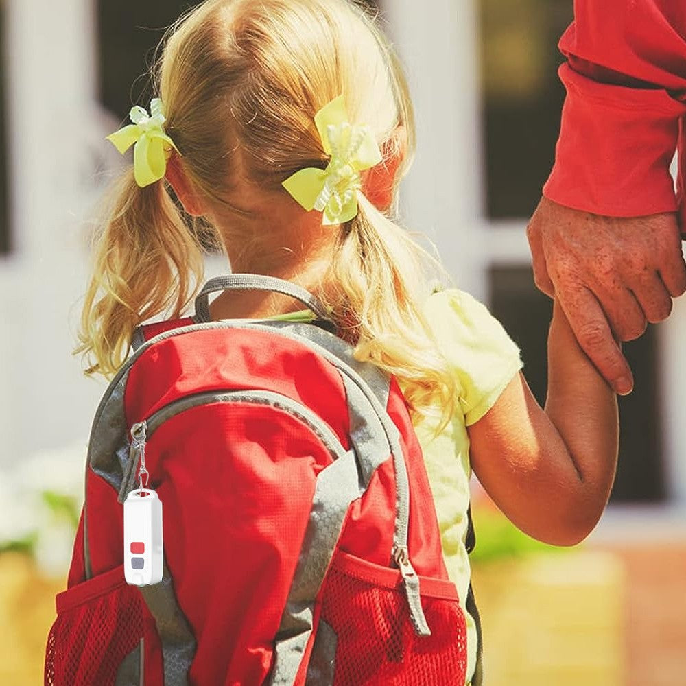 130dB Personal Security Alarm Siren Water-resistant Self-Defense Siren with LED Flashing Light White