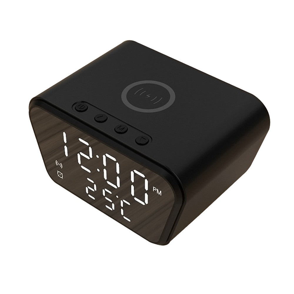 15W Digital Alarm Clock with Wireless Charging Fast Wireless Charger Station Black