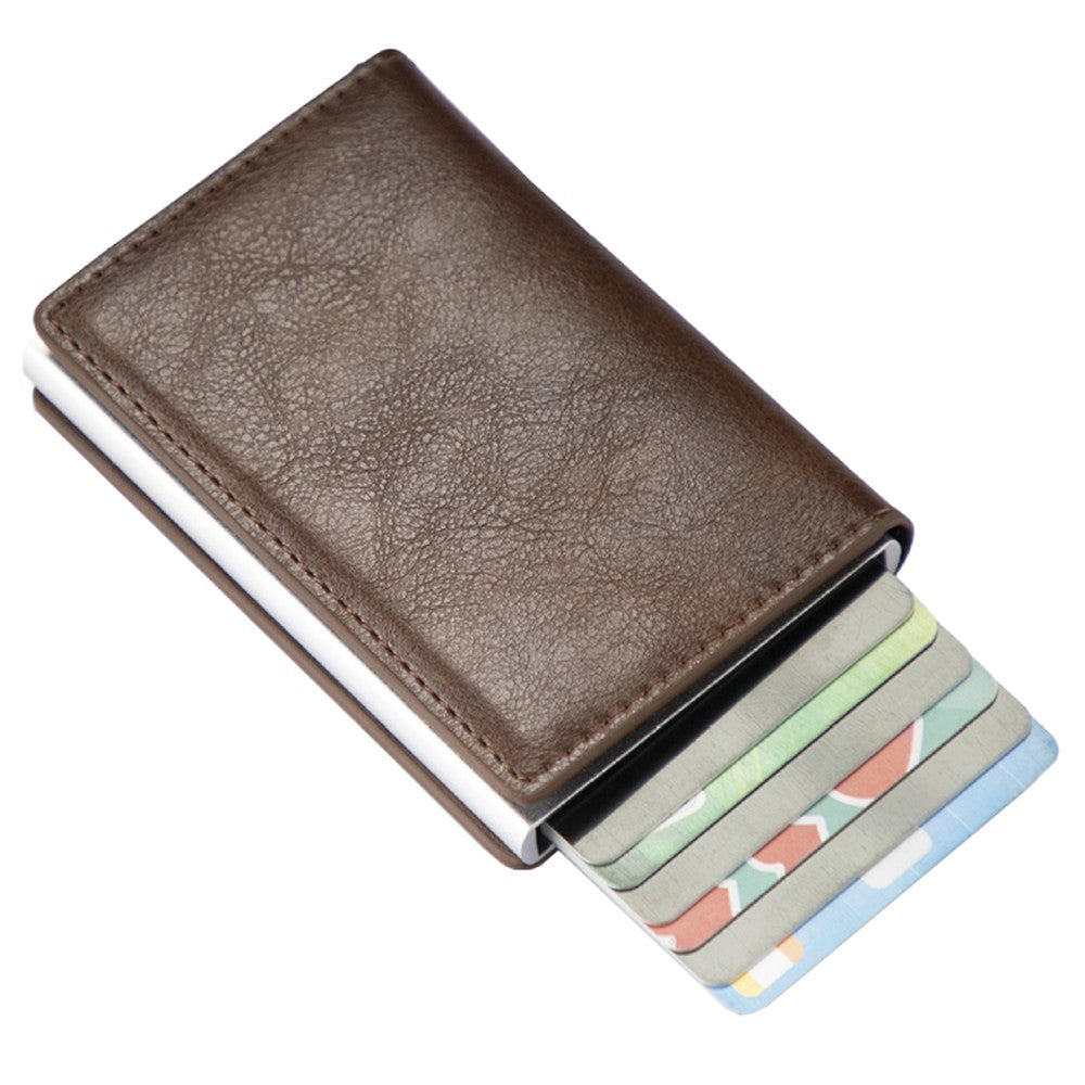 Mens RFID Blocking Credit Card Holder PU Leather Money Cash Wallet Clip Purse Coffee