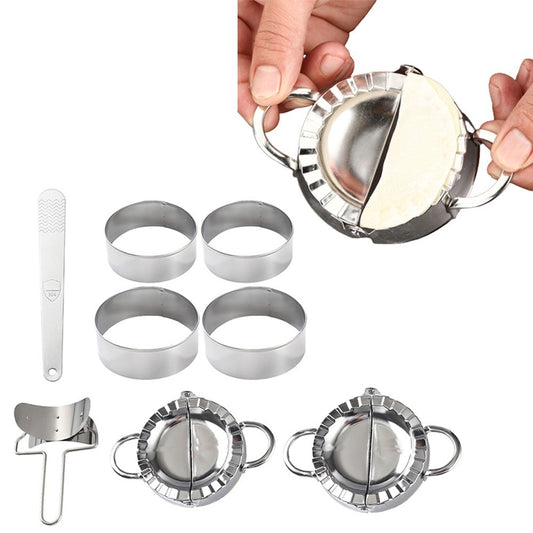 8Pcs Dumpling Maker Tool Set Stainless Steel Dumpling Press Mold Dumpling Skin Tool Dough Cutter