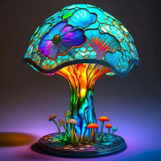 Colorful Mushroom Shape Table Lamp Bohemian Resin Night Light Home Decor Style 1