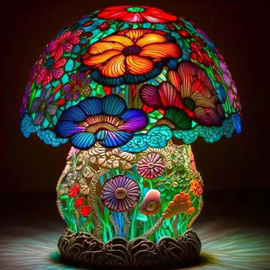 Colorful Mushroom Shape Table Lamp Bohemian Resin Night Light Home Decor Style 2