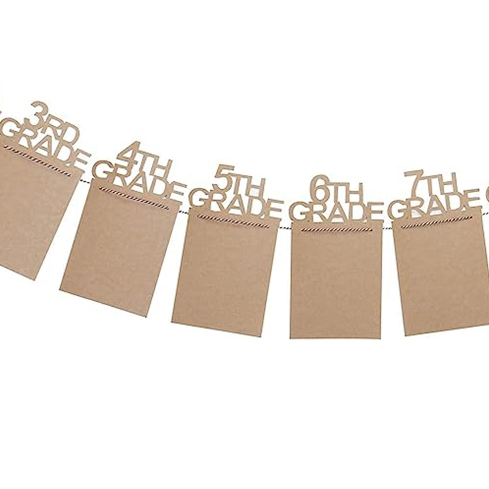 Kindergarten to 12th Grade Graduation Photo Banner Set Graduation Party Supplies Khaki
