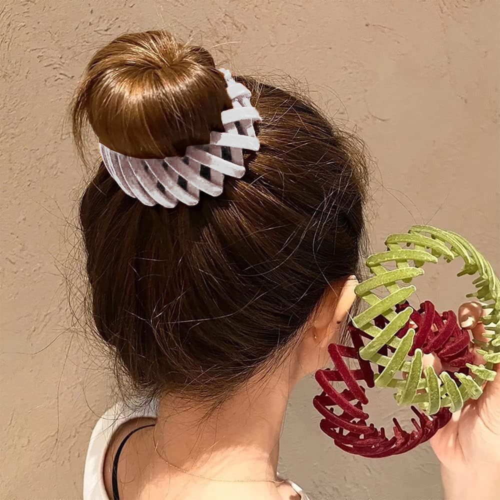7Pcs Womens Bird Nest Style Hair Clips Expandable Plate Hairpin Hair Accessories