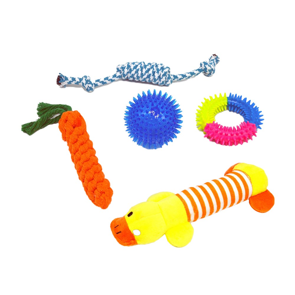 18Pcs Dog Chew Toys Set Dog Squeaker Toys Pet Teething Toy Interactive Dog Toys